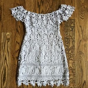 ASTR Lilac Crochet Lace Mini Dress -M-
